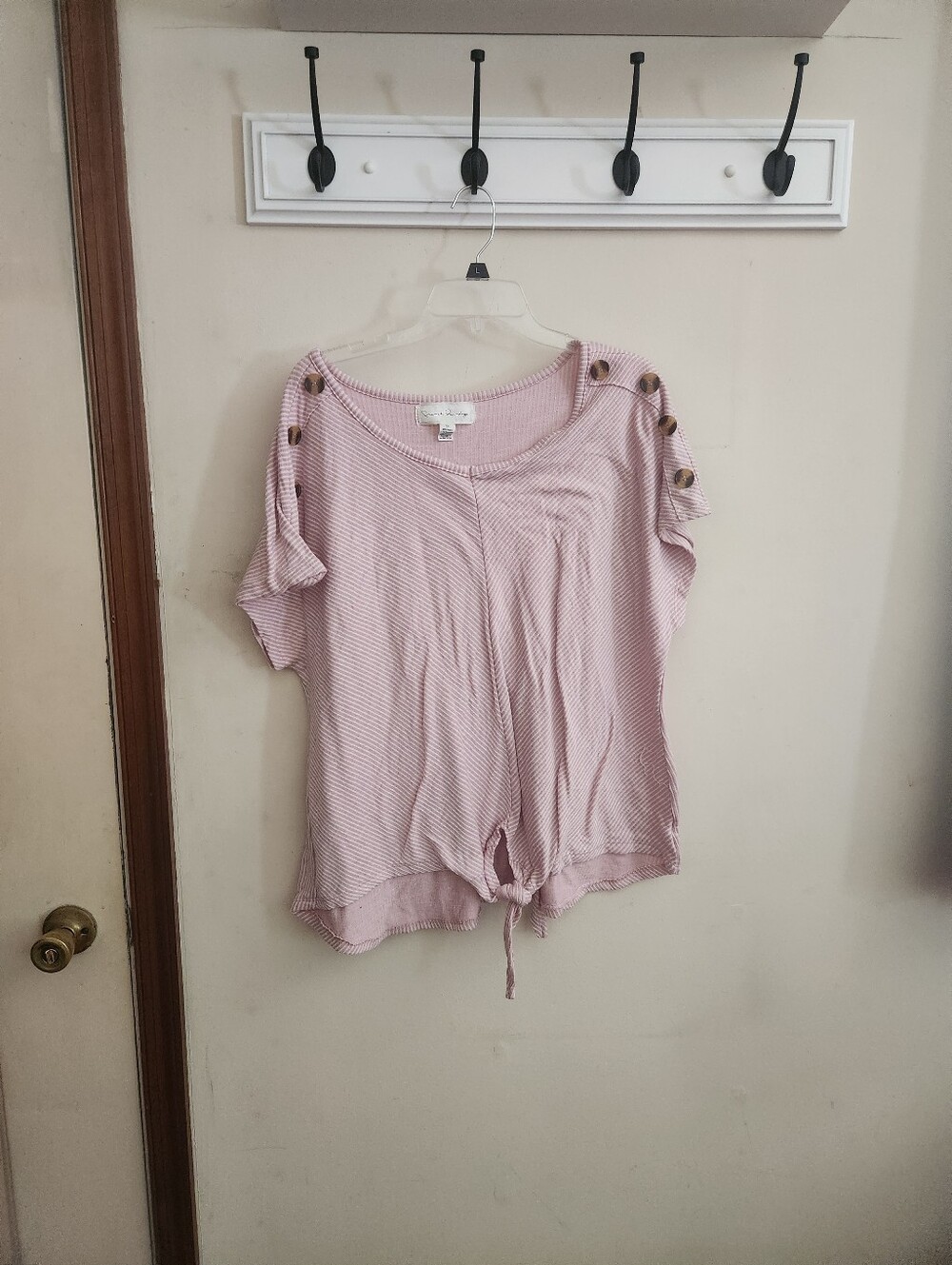🎉 Pink And White Striped Tee